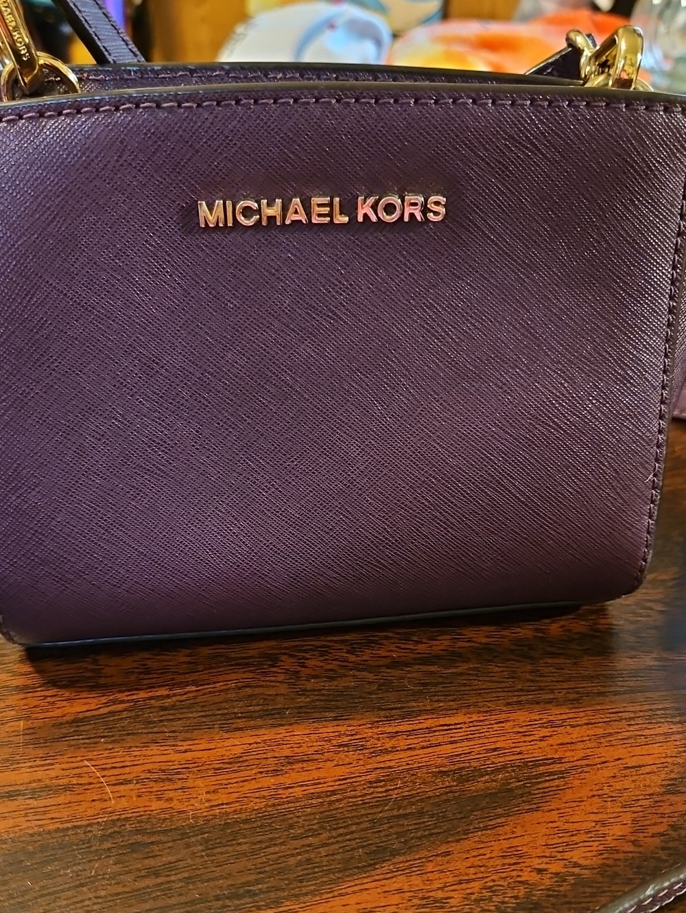 Michael Kors Deep Plum Saffiano Leather Crossbody
